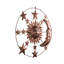 Décoration murale en métal intérieur extérieur soleil et lune bronze avec étoiles