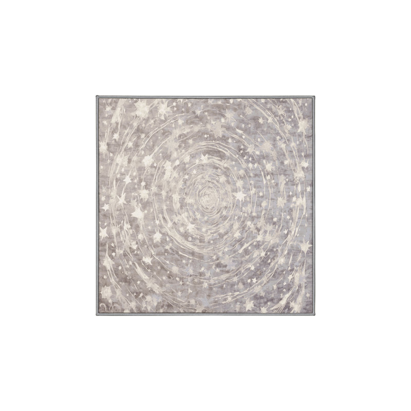 Tapis gris soyeux et moelleux, Carré 7 pi