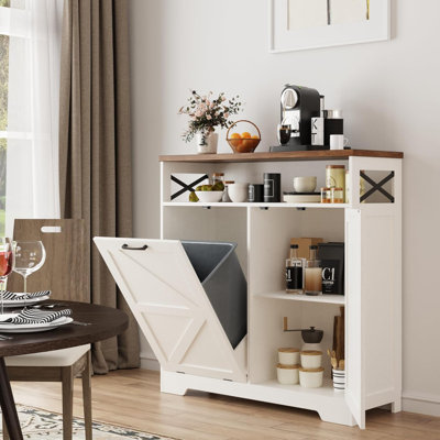 Tiltable Garbage Bin Cabinet