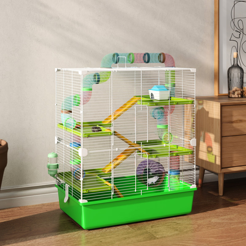 Très grande cage de jeu pour hamster 23 po - 5 niveaux, tubes, tunnels, conception sécuritaire, confortable