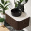 Meuble-lavabo et lavabo flottant Modern Modern, lavabo en céramique durable et solution de rangement pour petits espaces, finition noyer foncé élégant