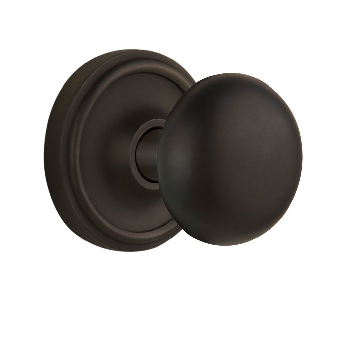 Rosette classique avec bouton de porte New York, Bronze frotté à l'huile