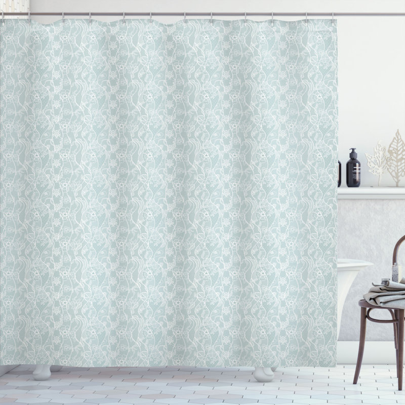 Shower Curtain Set + Hooks, 70" H x 69" W