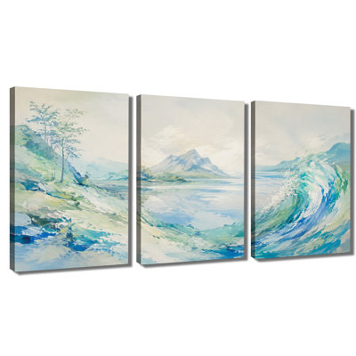 3 panneaux d'art mural sur toile de montagne
