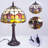 Tiffany Style Table Lamp With Stained Glass Tulip Flowers Lampshades