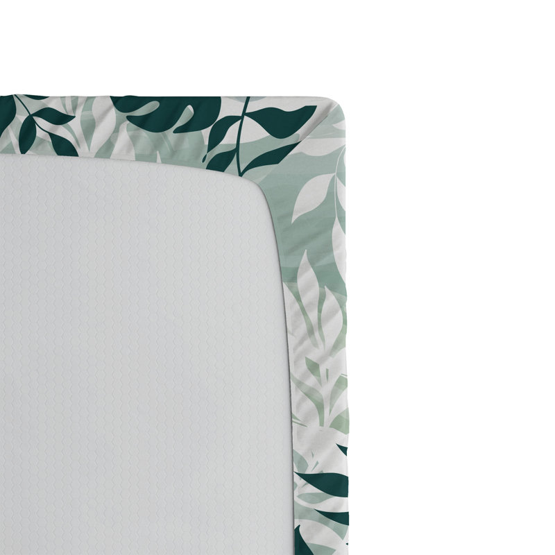 Drap-housse Ambesonne, Drap-housse de taille très grand, Bleu sarcelle foncé, blanc / floral