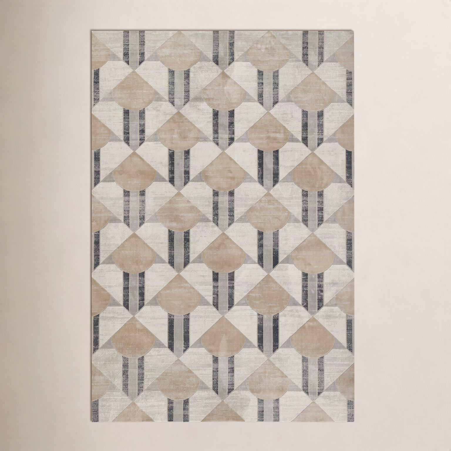 Solage Charcoal Geometric Rug, Rectangle 1'10" x 2'10"
