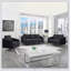 Causeuse moderne chic en velours noir Hadriano