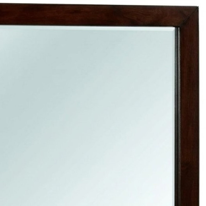 Miroir rectangulaire classique encadré de bois Heritage Sleigh Brown Cherry, 99,7 cm (L) x 109,2 cm (H)