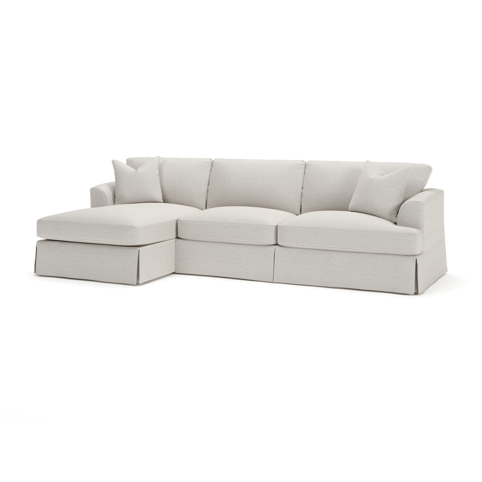 Lucia Chaise Sectional, Left Hand Facing, Macarena Light Gray Canvas