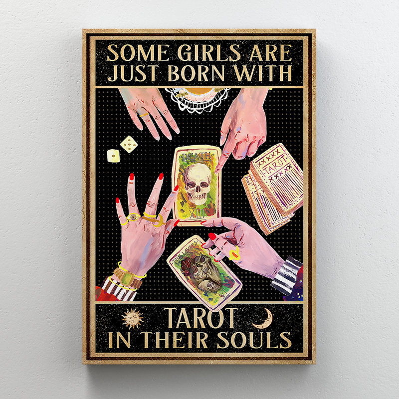 Tarot - Certaines filles sont juste nées avec le tarot dans leur âme - 1 pièce, impression sur toile tendue
