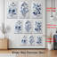 «Blue Floral Botanical», reproduction d'art sur toile tendue sur toile (ensemble de 3)-1449779563