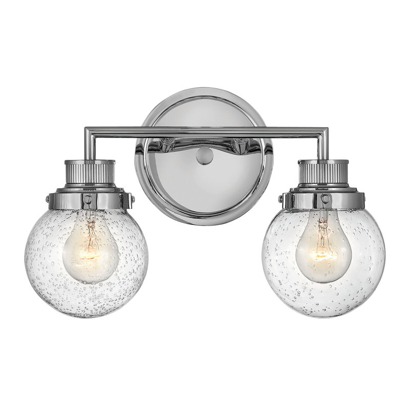 Poppy Bath 2-Light Dimmable Vanity Light, Chrome