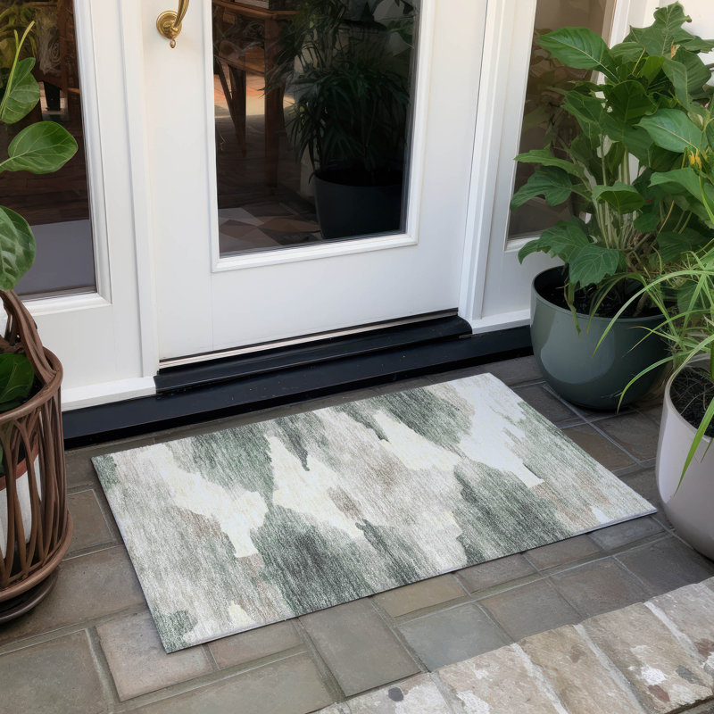 Tapis tourbillon intérieur / extérieur lavable à la machine Jaramillo ACN2259, Rectangle 1 pi 8 po x 2 pi 6 po