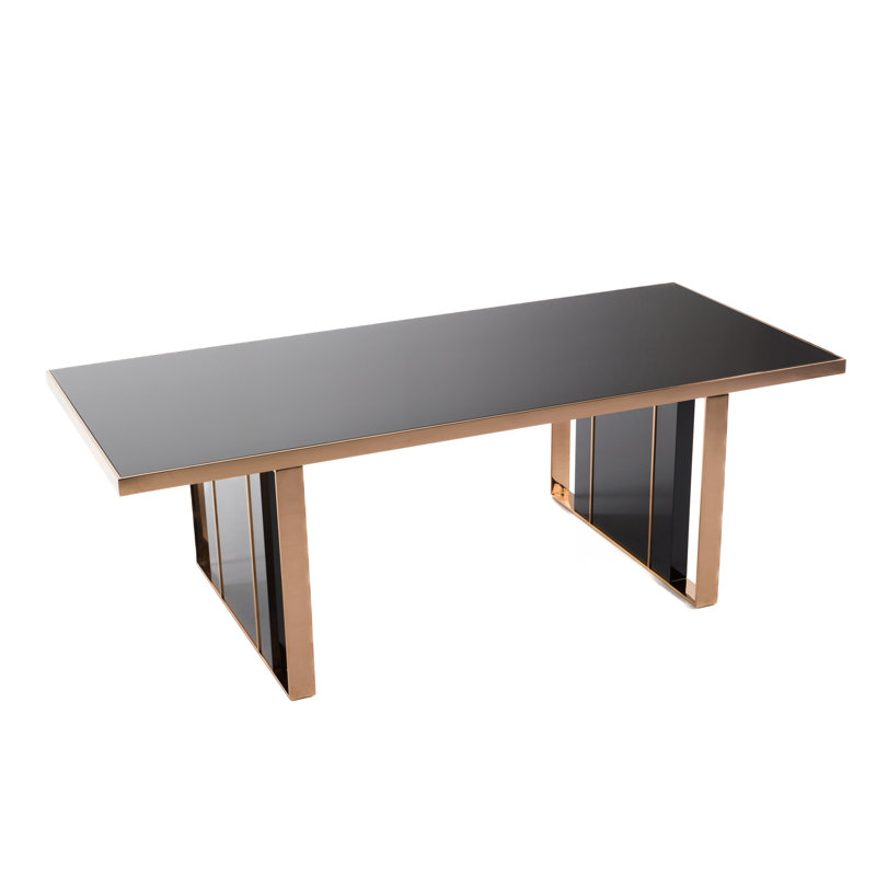 Sighrith Rectangular Glass Top Dining Table