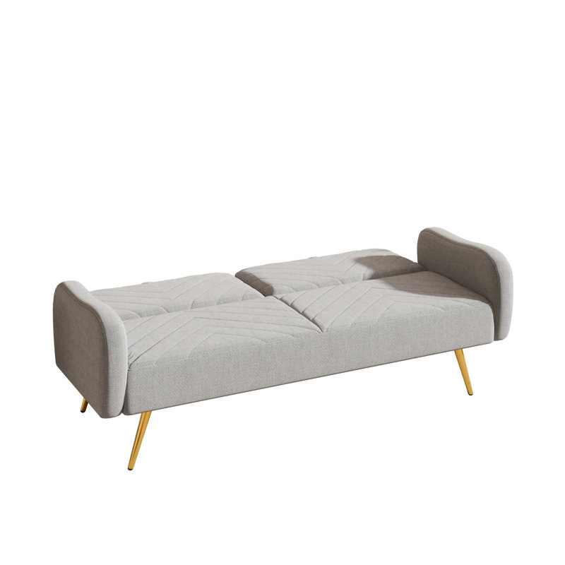 Canapé double moderne en tissu 70,47 po avec dossier divisé et deux coussins décoratifs Modern, Gris