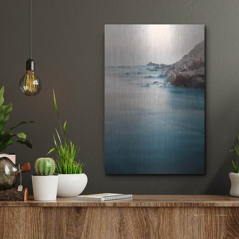Art mural en métal Beachcrest Home ™ «Ocean 3» par Ian Winistanley, H 16 po x l 12 po