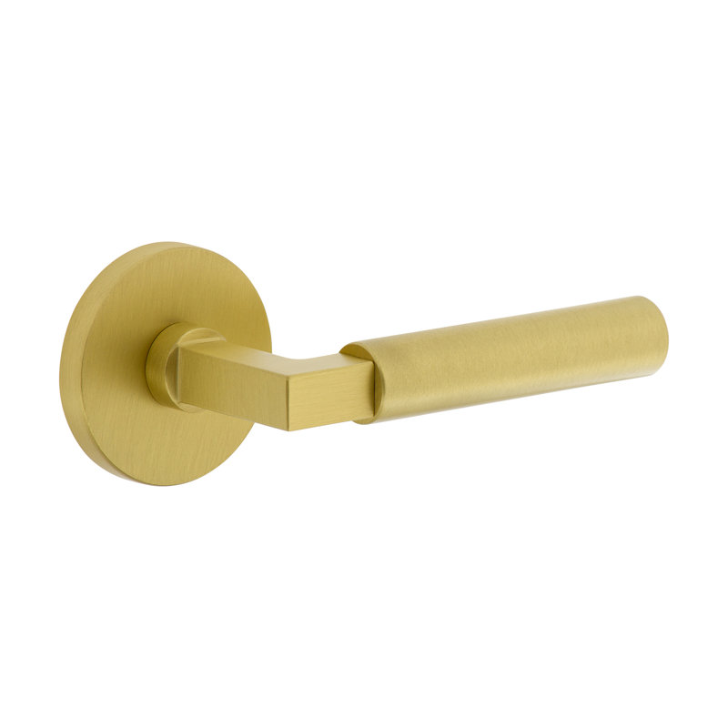Viaggio Circolo Rosette with Contempo Lever, Satin Brass, Right, 2.75"