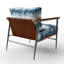 Chaise rembourrée Abstract - Fauteuil bleu Quiet Lake-1858832995