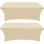 Ensemble de 2 nappes spandex [6 pi, noir] Housse de table rectangulaire extensible, ajustée, lavable et infroissable pour les événements, les mariages, les banquets et les fêtes