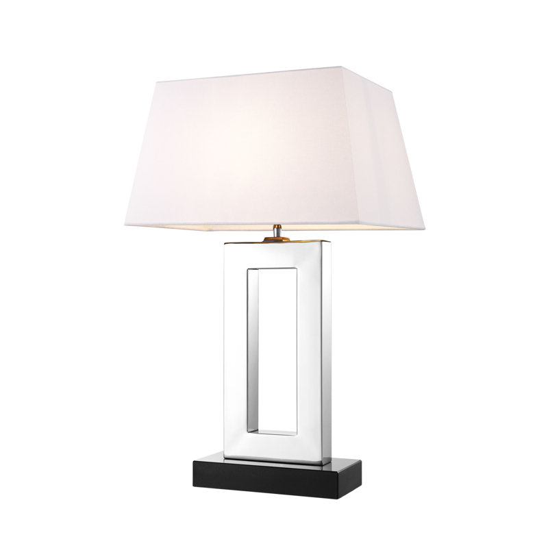 Arlington Table Lamp, White, Black/Silver