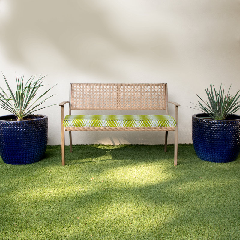 Kaycee Outdoor Bench Seat Cushion, 2", Green, 18'' W x 47.5'' D