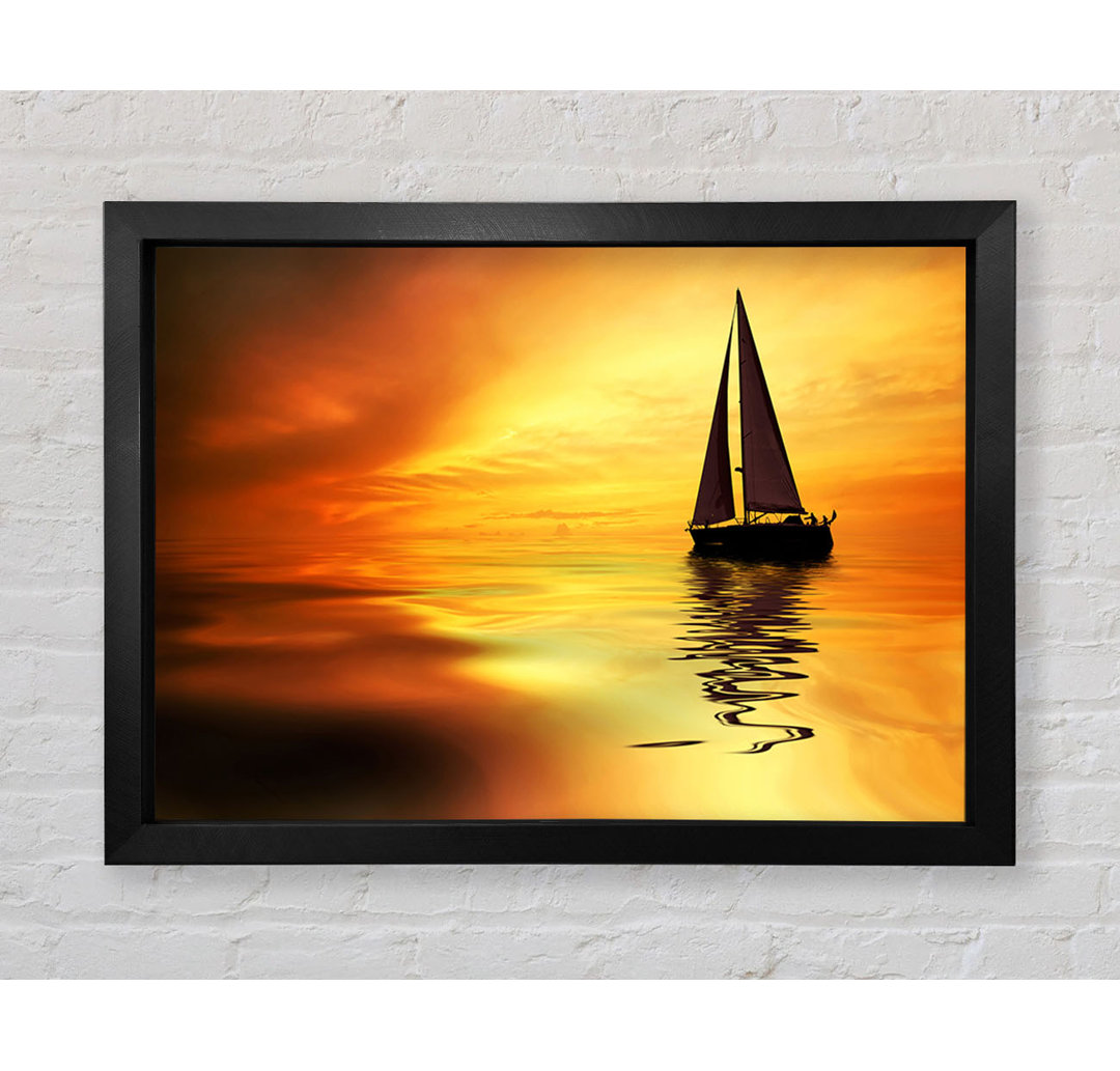 Gerahmtes Bild Sailboat Sunset 1