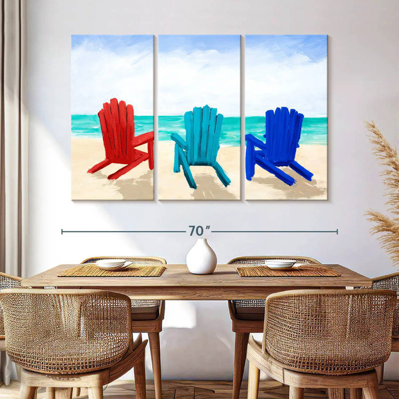 Trio de chaises de plage Gillard, H 28 po x l 45 po