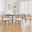Chaises de salle à manger rembourrées en tissu de polyuréthane 19,3 po H avec dossier canne et structure en métal noir-344166915-364064137