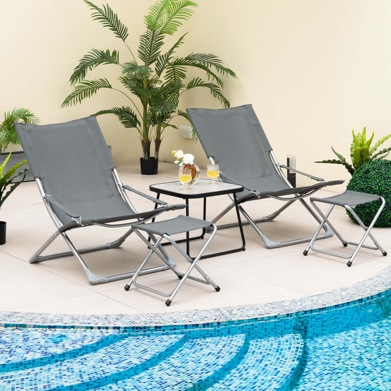2 - Person Patio Dining Set with Square Table , Cushions Included