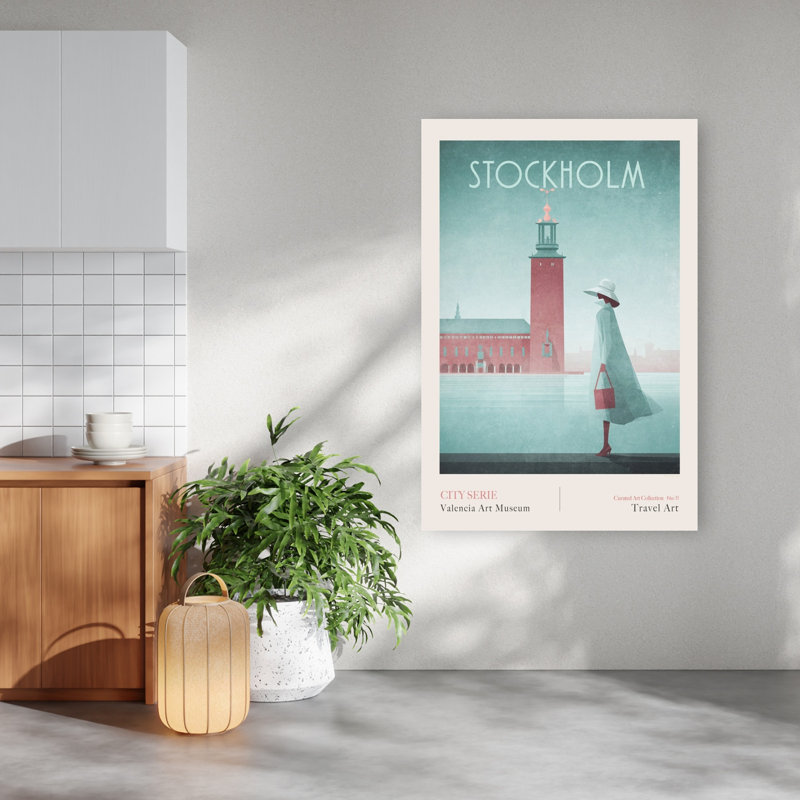 Stockholm-1 Stockholm City Hall Classic Elegant Retro Architecture City Wall Art Print 1 Piece Wrapped Canvas Wall Art