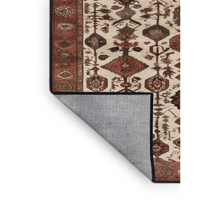 Tapis brun lavable à la machine, Carré 5 pi