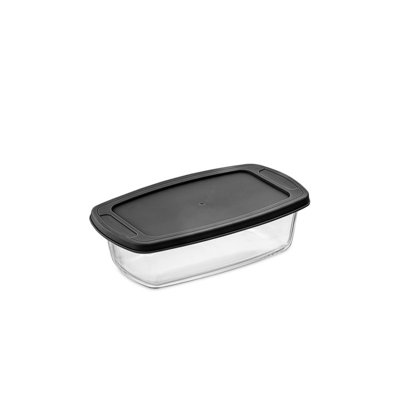Ensemble de moules à pain en verre avec couvercle JoyJolt, Noir