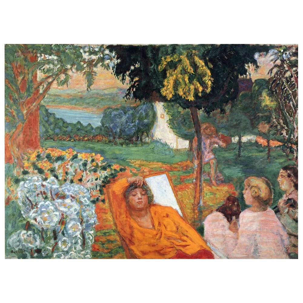 Gerahmtes Leinwandbild Siesta von Pierre Bonnard