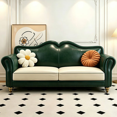American-style light luxury leather sofa