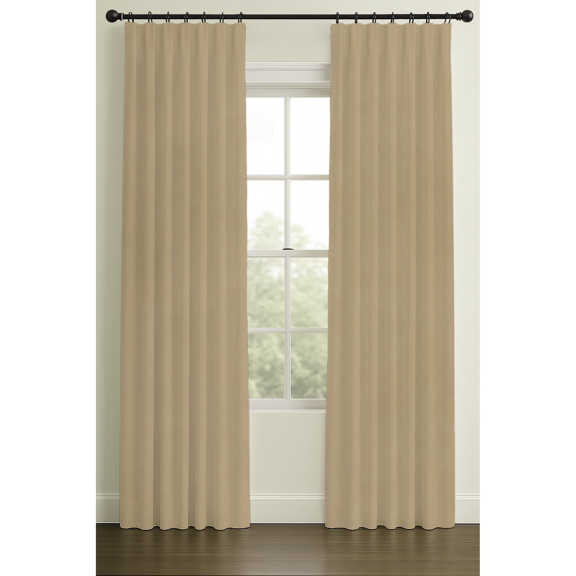 132" Inverted Pleat Room Darkening Morton Buckwheat, 33" W x 84" L, Single, Inverted Pleat