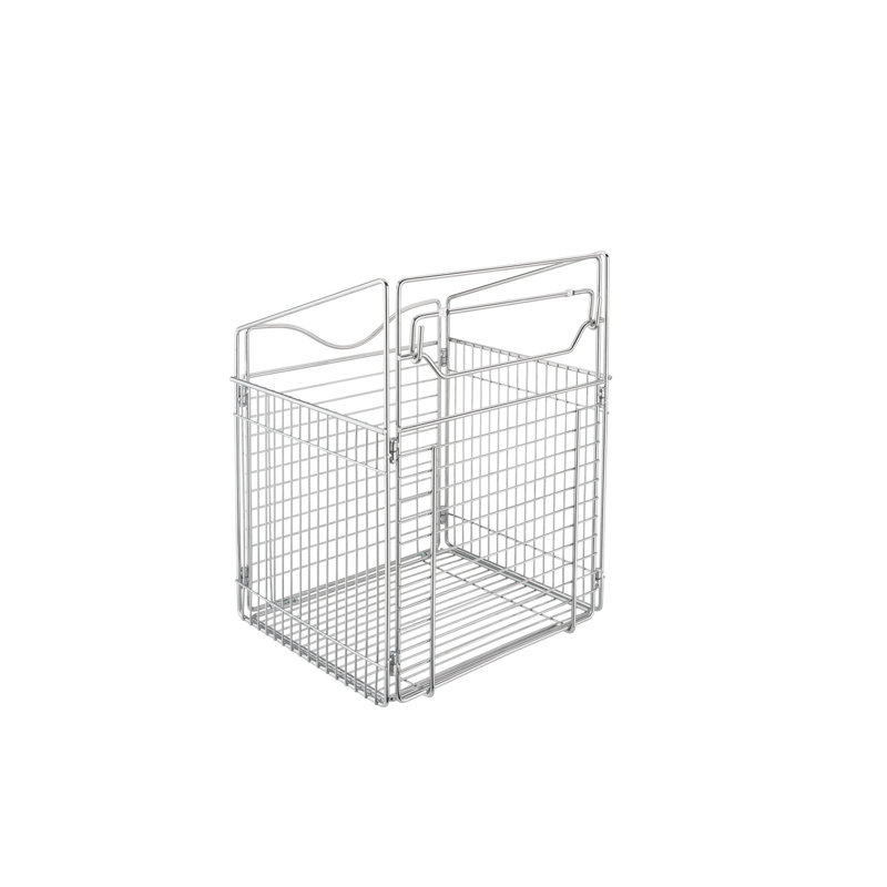 Chrome Collapsible Tilt-Out Wire Laundry Hamper Basket