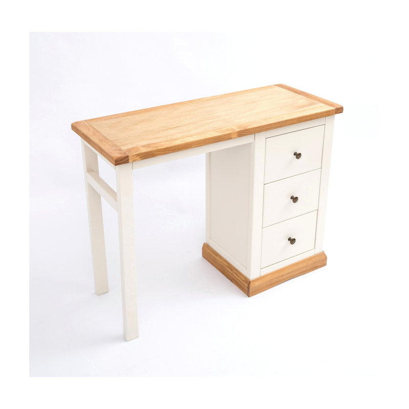 Dressing Table, Waxed Pine, Antique Brass