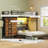 Twin Over Twin Bunk Bed With 8 Storage Drawers, Charging Station And Led Lights, L-shaped Metal Bunk Beds With Storage Headboard, Modern Twin Loft Beds With Safety Guardrail And Ladder-1225002085