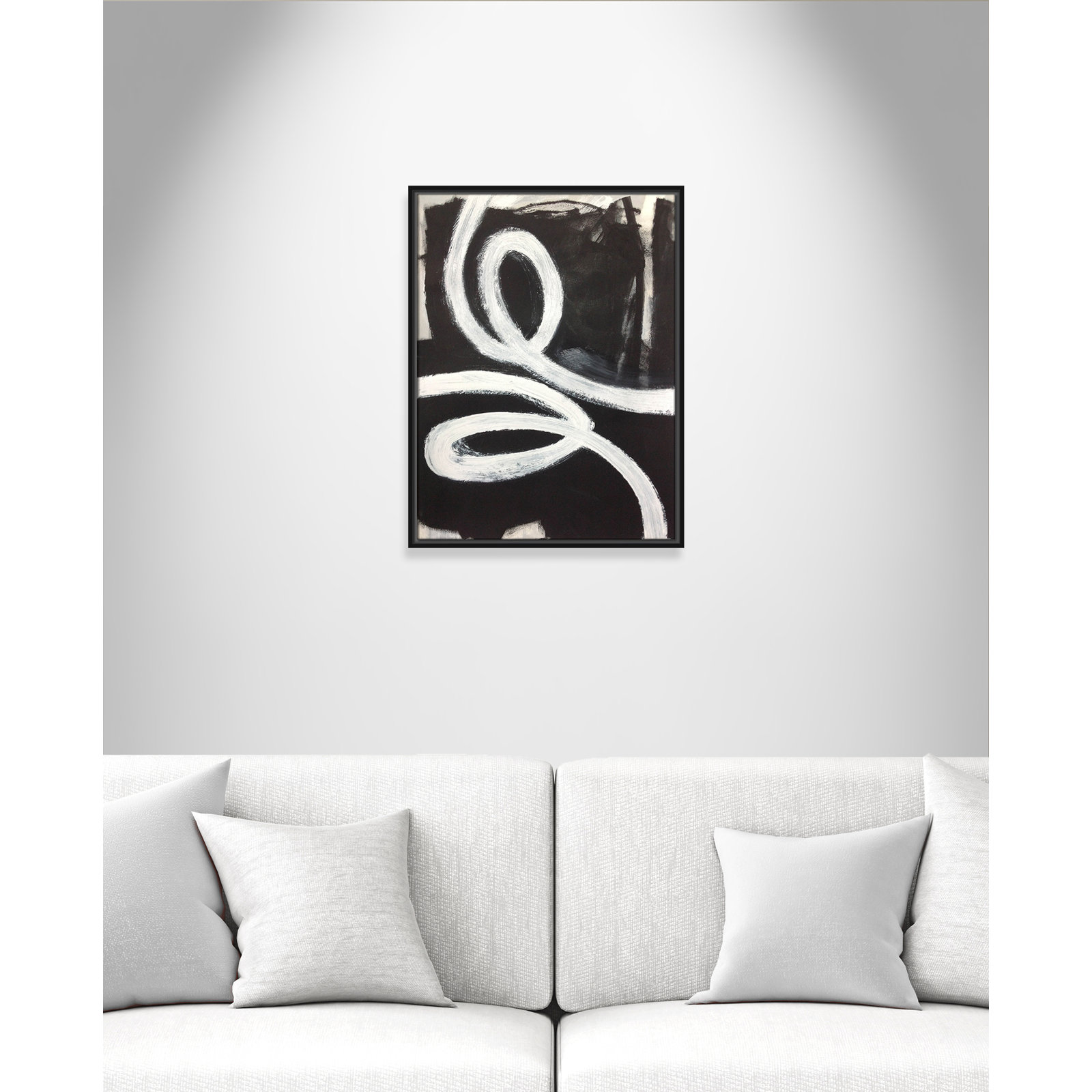 Bronte "Swirly Swirls I" Print, 25.5" H x 19.5" W x 2" D, Black Floater Framed, No