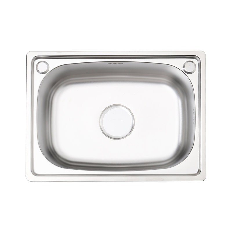 Belfry Kitchen Sheba 380mm W Single Bowl Stainless Steel Kitchen Sink with 2 Faucet Holes