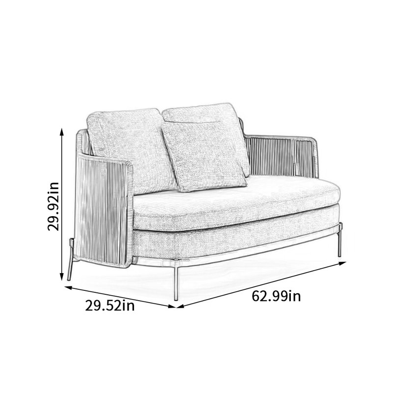 Causeuse d'extérieur 62,99 po avec coussins Sunbrella® Naveya