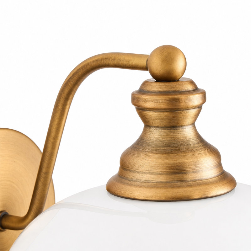 Éclairage pour salle de bain 1 lumière avec abat-jour en céramique blanc éclatant, Milk White, Une lumière