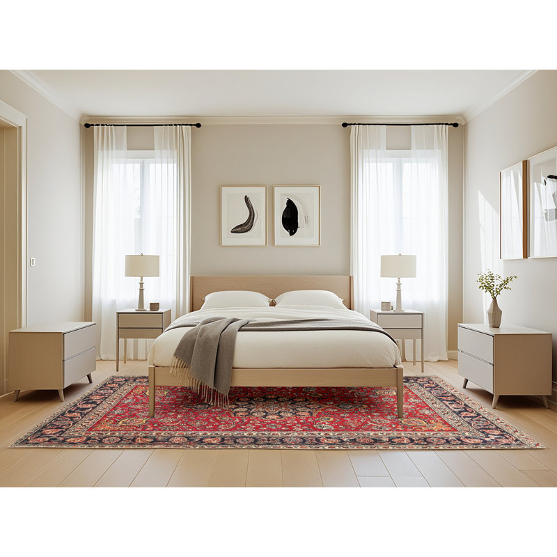 Tapis oriental rouge Sorcha, Rectangle 5 pi x 8 pi