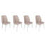 Ensemble de chaises en velours élégant (4 pièces) avec pieds en bois de charme, kaki et blanc | Cadre 100% métal, dimensions: 19,7 po x 35,4 po x 19,3 po | Capacité de poids maximale: 352 lb | Conception moderne de couleur unie pour des espaces de vie élégants-1244719566-1244719562-1261156699