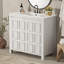 Organisateur de meuble-lavabo blanc antique 36 po avec lavabo en céramique et armoire de rangement
