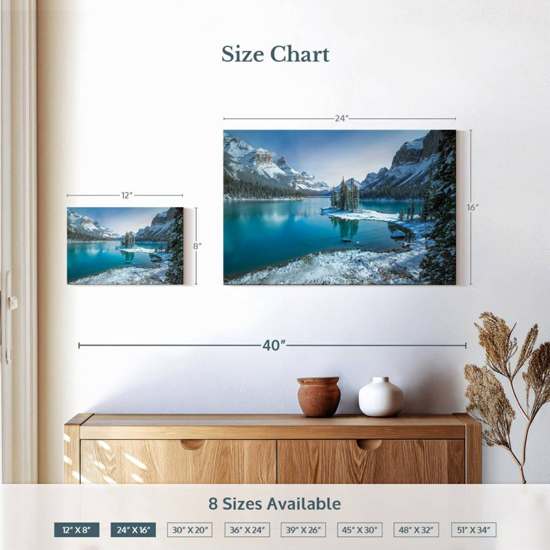 Spirit Island en hiver, H 16 po x l 24 po
