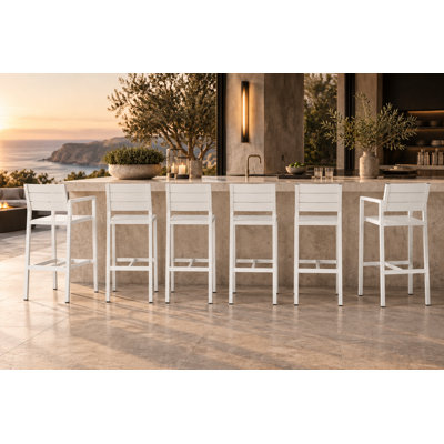Tabouret de bar d'extérieur en aluminium 30 po Bayaud