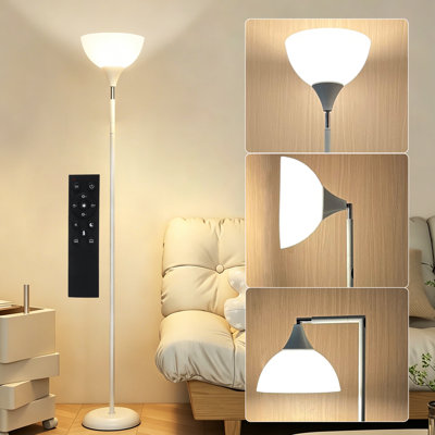 90 Degree Foldable Adjustable Floor Lamp, Remote Controlled Brightness&Color Temp, Standing Lamp,White