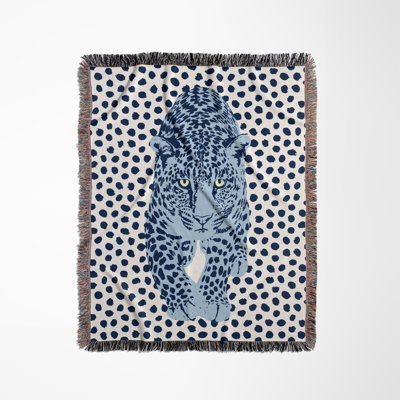 Inky Leopard Cotton Blend Blanket Throw
